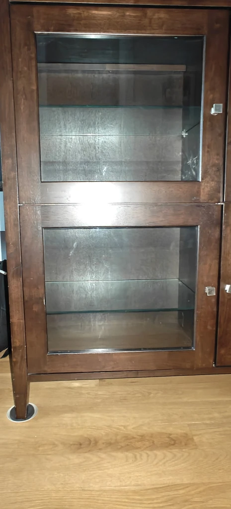 Aristo Dark wood 4-door Cabinet with Glass Doors - photo 4