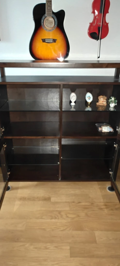 Aristo Dark wood 4-door Cabinet with Glass Doors - photo 5