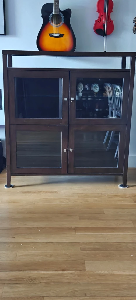 Aristo Dark wood 4-door Cabinet with Glass Doors - photo 2