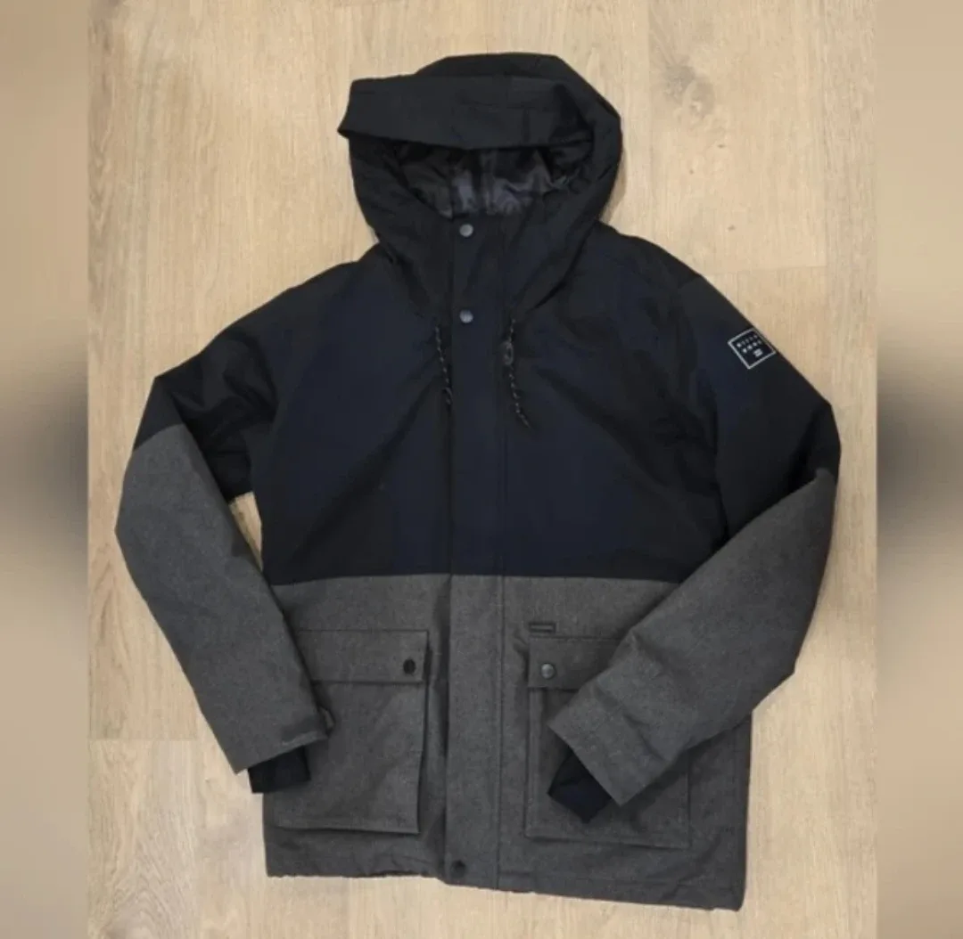 Billabong Mens Jacket, Black/Grey - Size Small