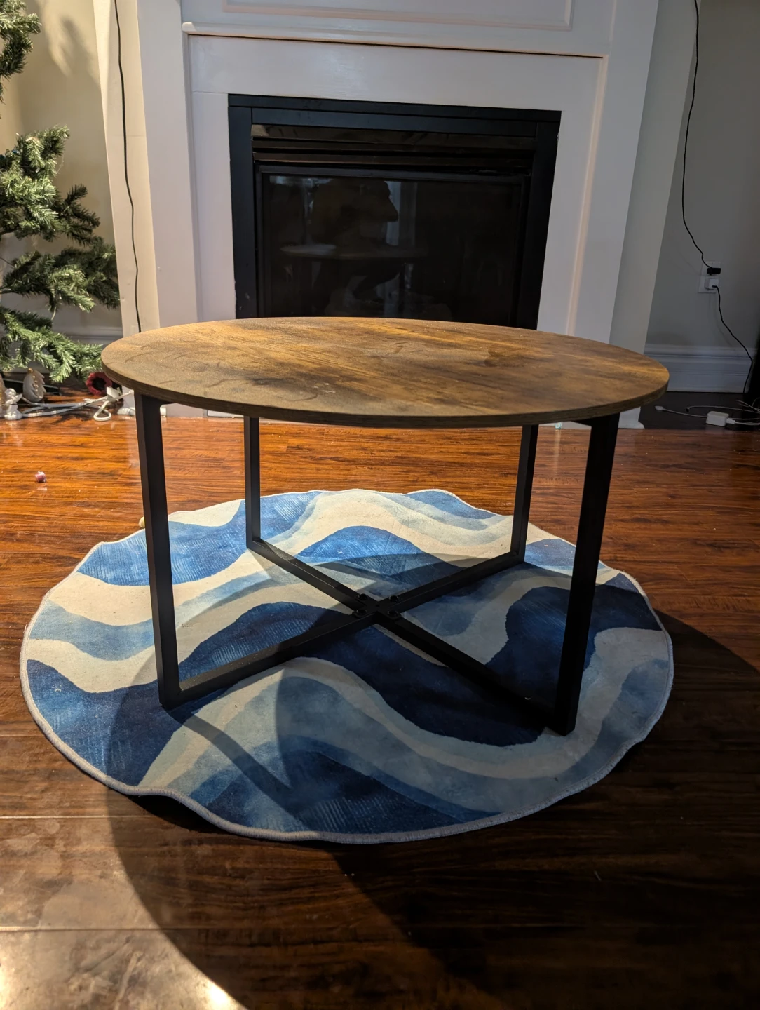 Round Coffee Table - Brown & Black