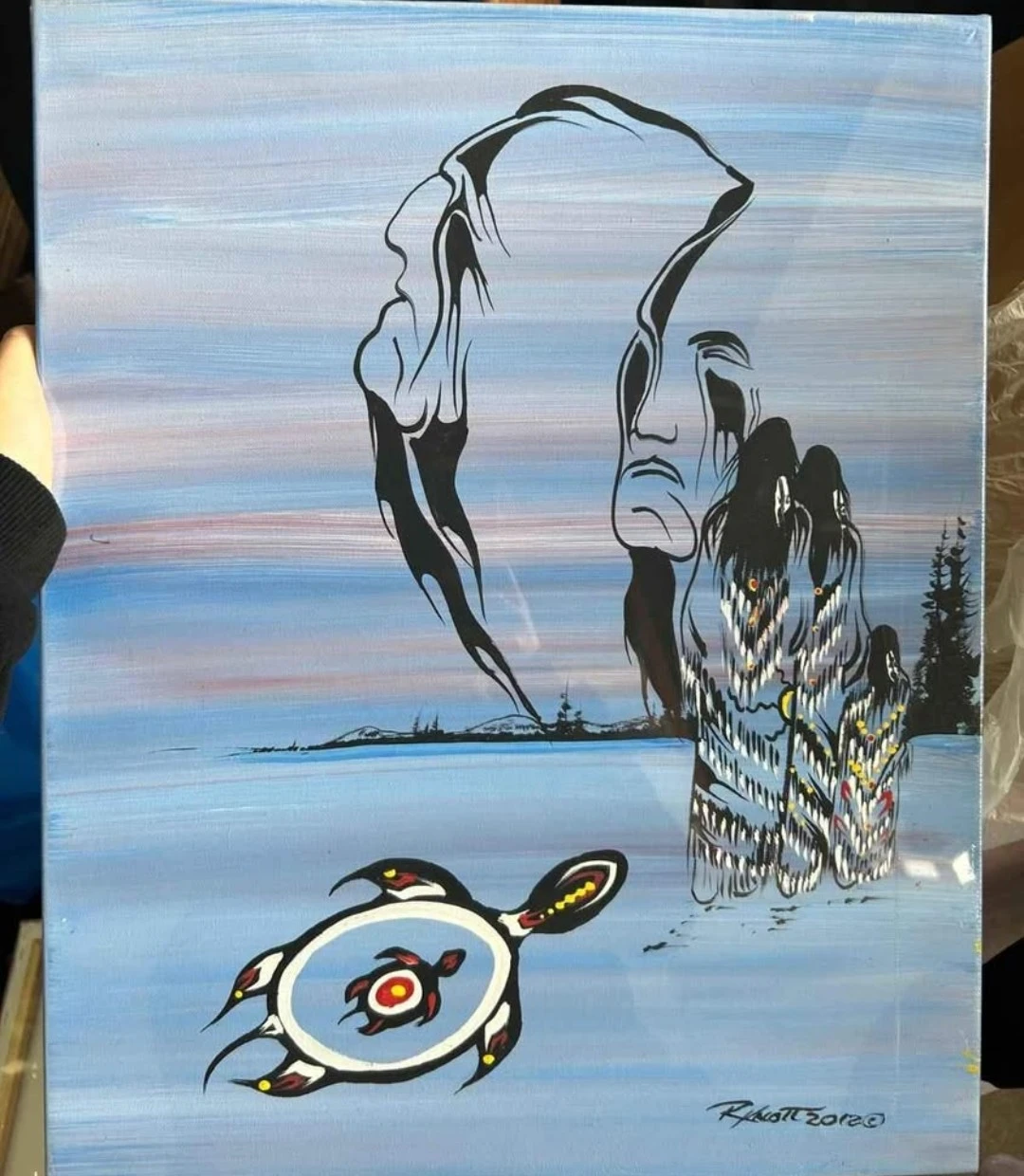 STUNNING Randy Knott Indigenous Acrylic Painting on Canvas