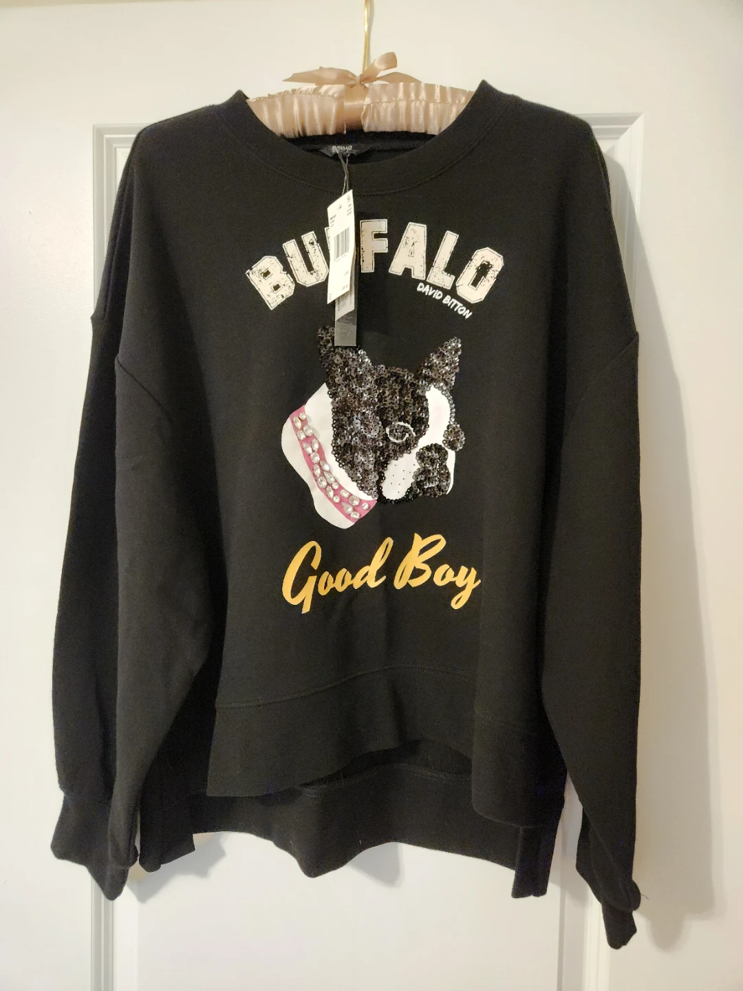 Buffalo David Bitton Black Sequin Dog Sweatshirt - L-XL - photo 3