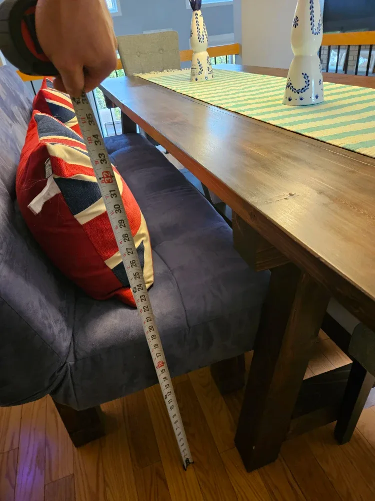 Large Wooden Dining Table with Benches image indicator(6)