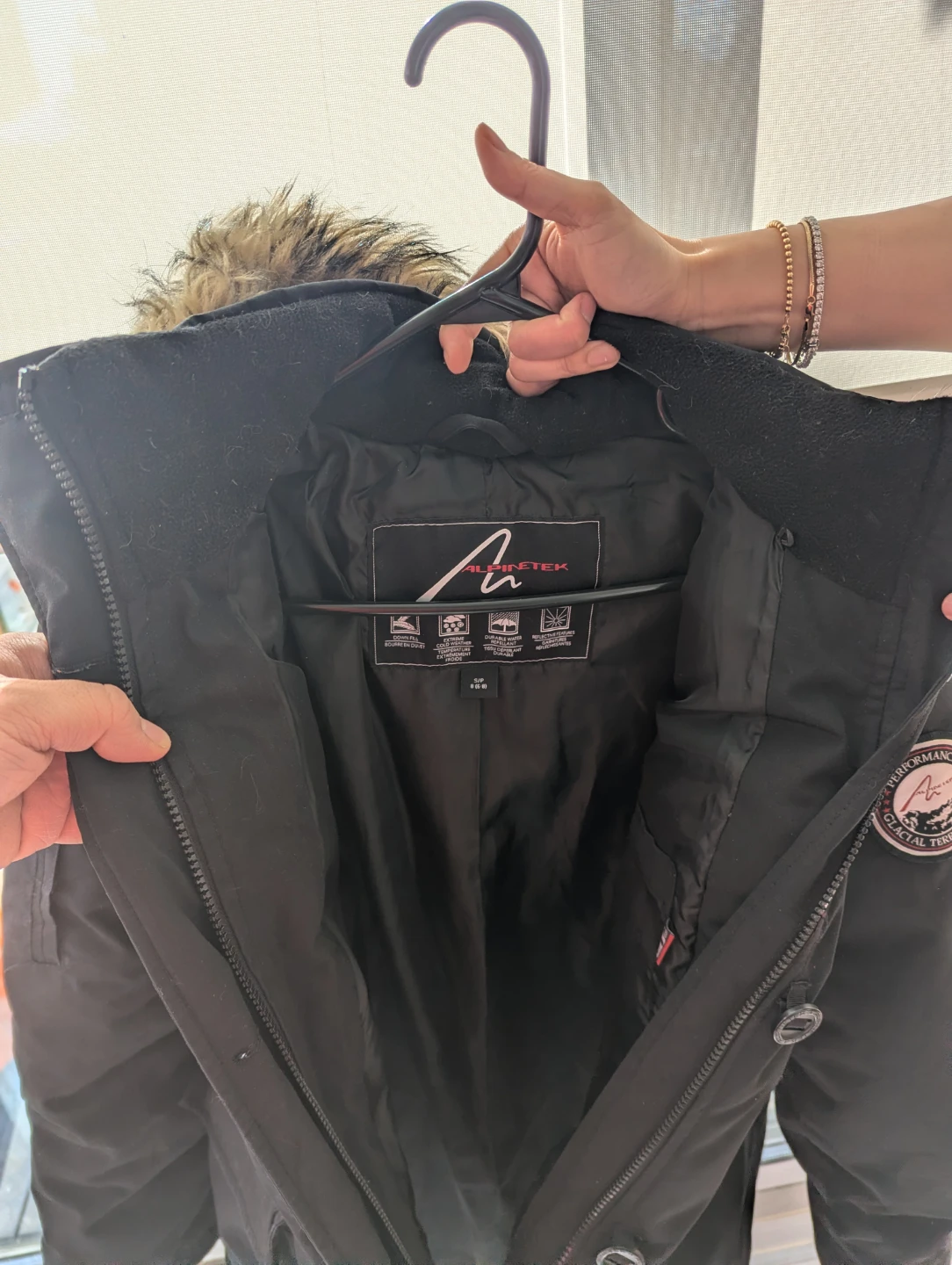 AlpineTek Black Female Winter Parka - Size S - photo 3