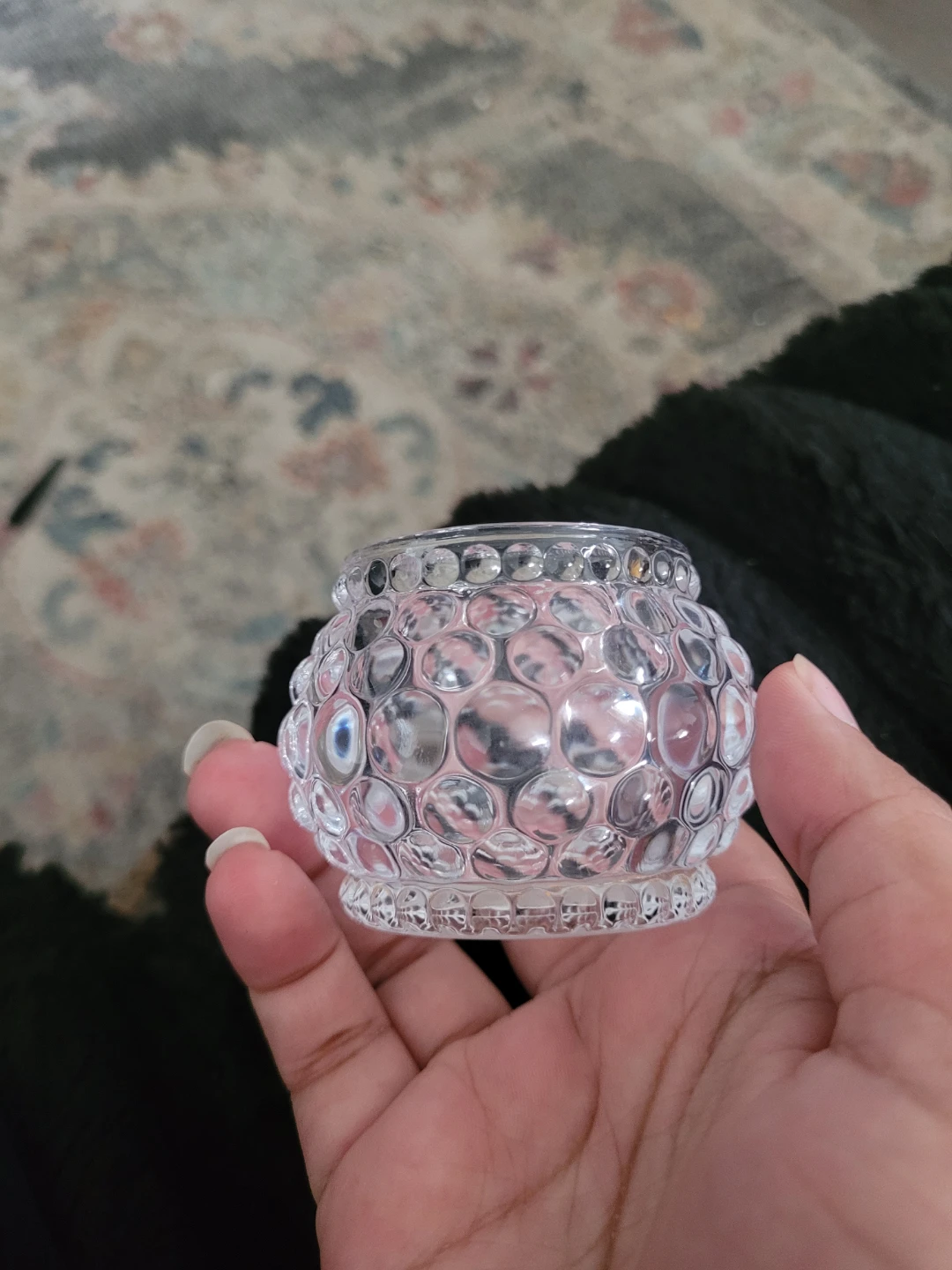 Clear Glass Candle Holder
