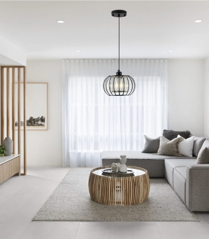 Modern Black Cage Pendant Light New - photo 2