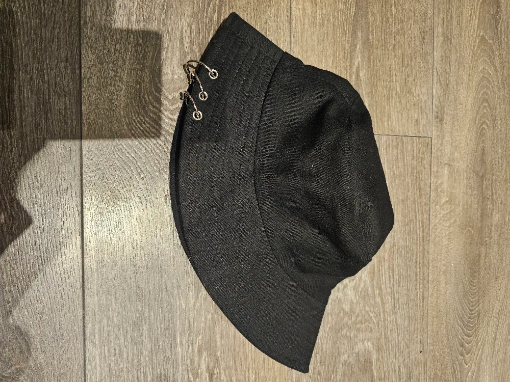 Black Bucket Hat with Ring Detail image indicator(4)