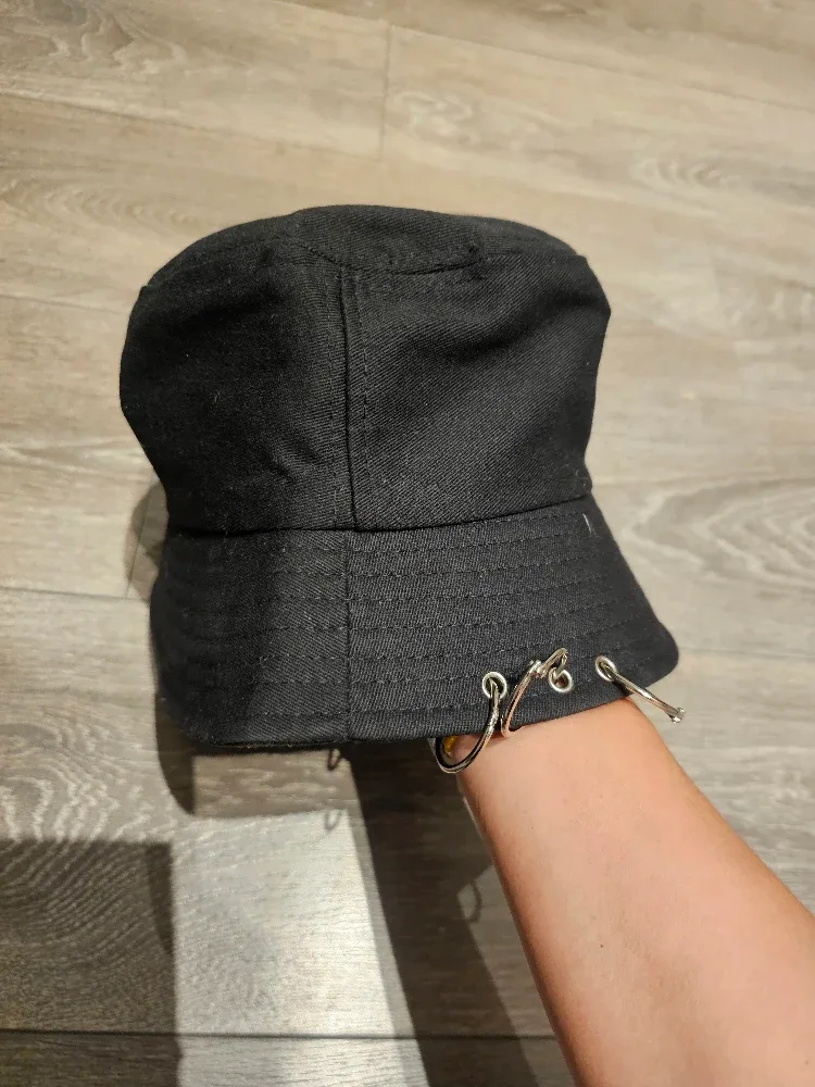 Black Bucket Hat with Ring Detail image indicator(5)