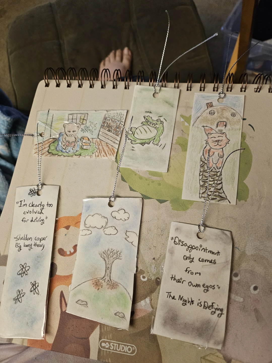 Homemade bookmarks