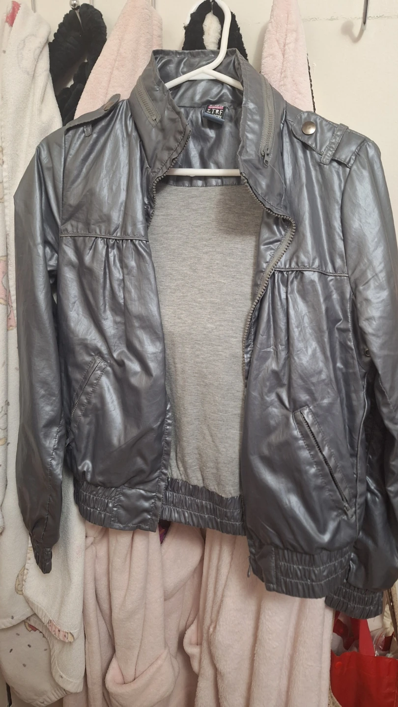 TRF Collection Silver Bomber Jacket - Size S