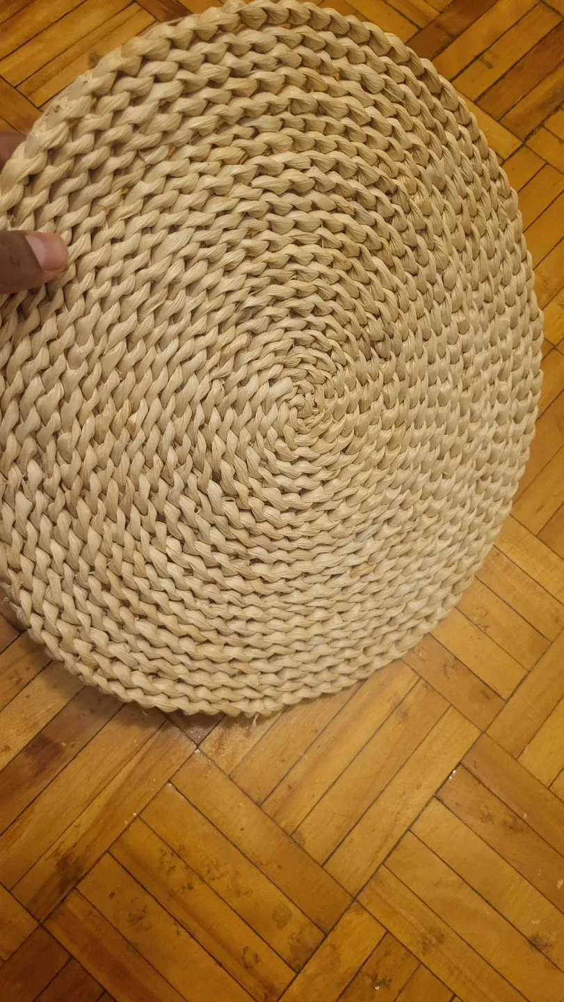 Woven Round Floor Cushion#Cleanout