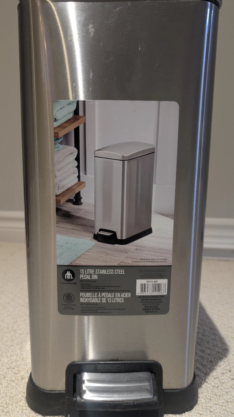 Home Trends 15 Litre Stainless Steel Pedal Bin - photo 2