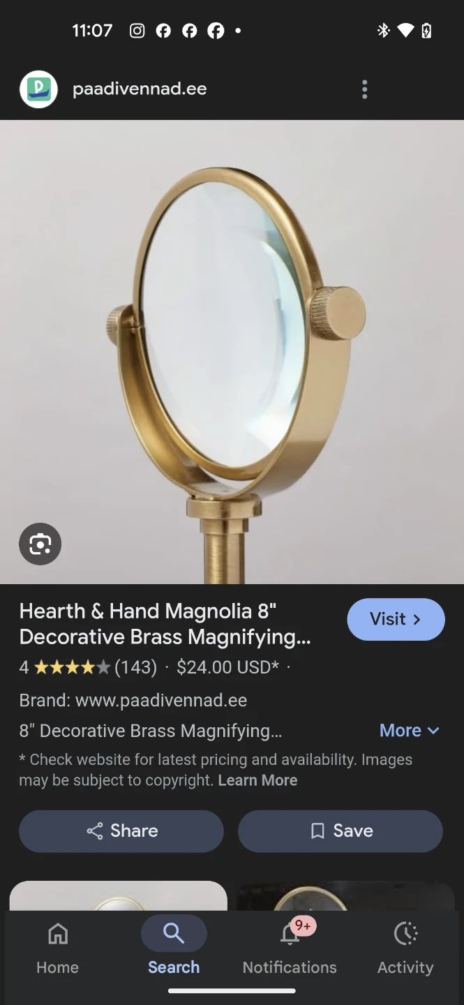 Hearth & Hand Magnolia Brass Magnifying Glass - photo 3