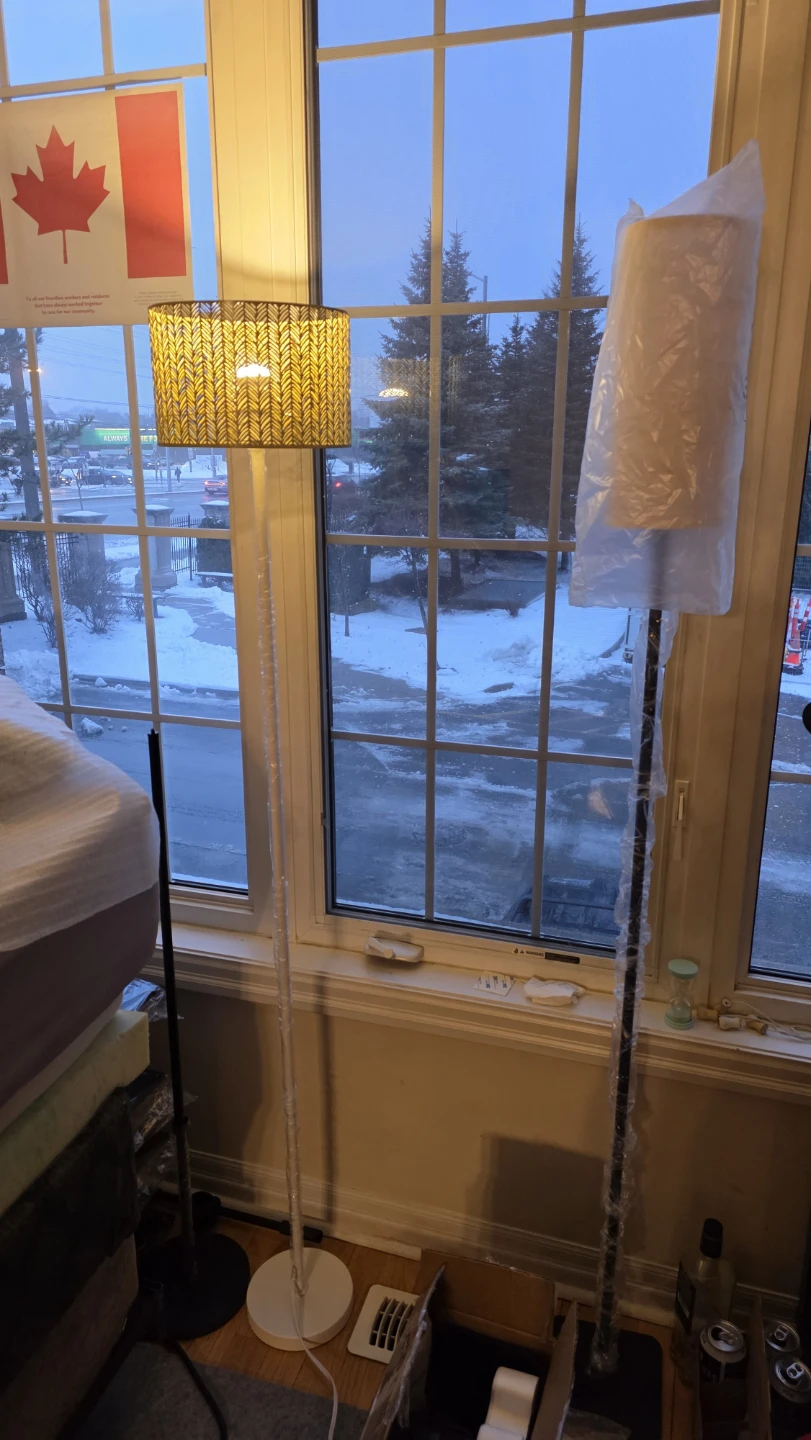 Floor Lamp - White Base, Patterned gold metal Shade - photo 3