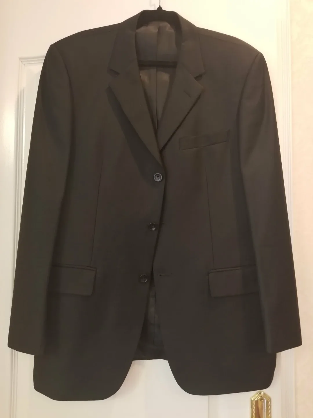 Black men 100% Italian wool suit - Size 54