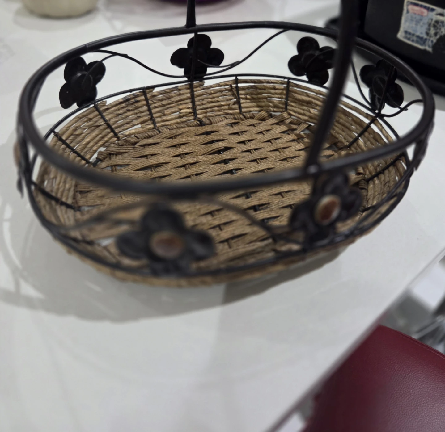 Woven Basket with Metal Frame - photo 2