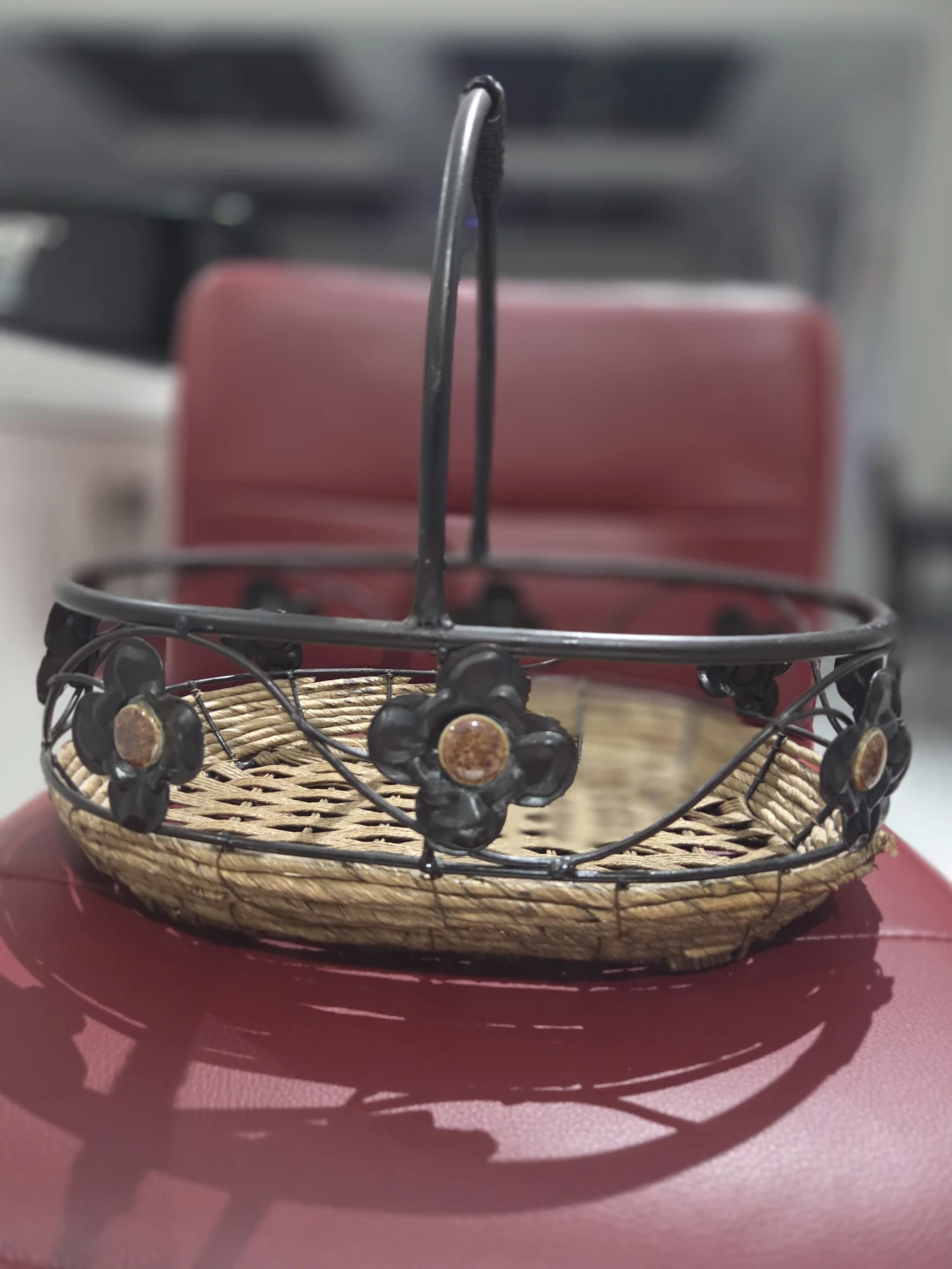 Woven Basket with Metal Frame - photo 3