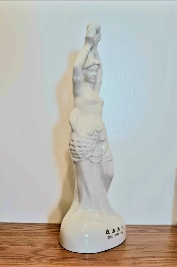 17.50" Zhuai Fisher Girl Porcelain Chinese Statue - photo 4