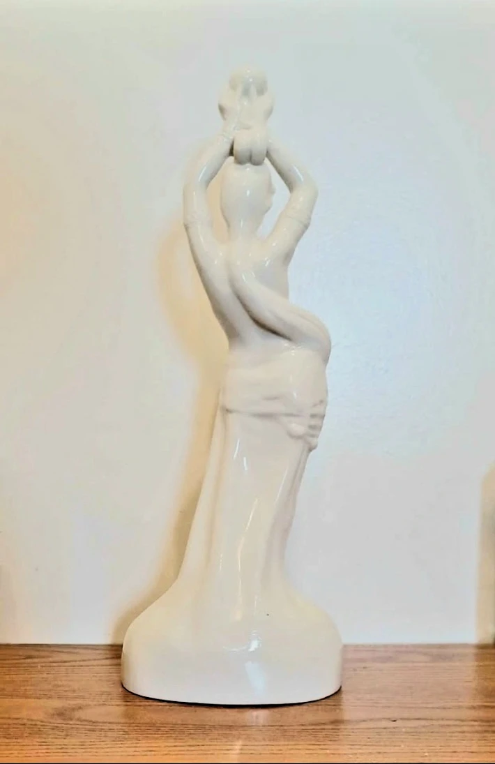 17.50" Zhuai Fisher Girl Porcelain Chinese Statue - photo 5
