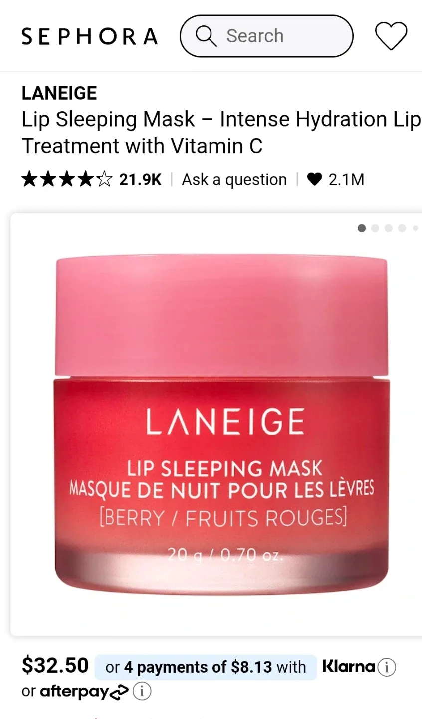 Brand New - Laneige Water Sleeping Mask ($30) and Berry Lip Mask image indicator(4)