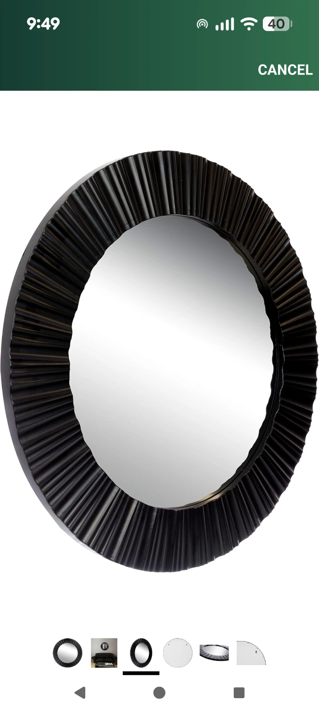 Round Black Wall Mirror - photo 2