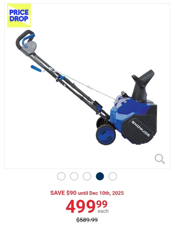 🚨50% OFF🚨 Snow Joe 48V 18-in Cordless Electric Snowblower image indicator(6)