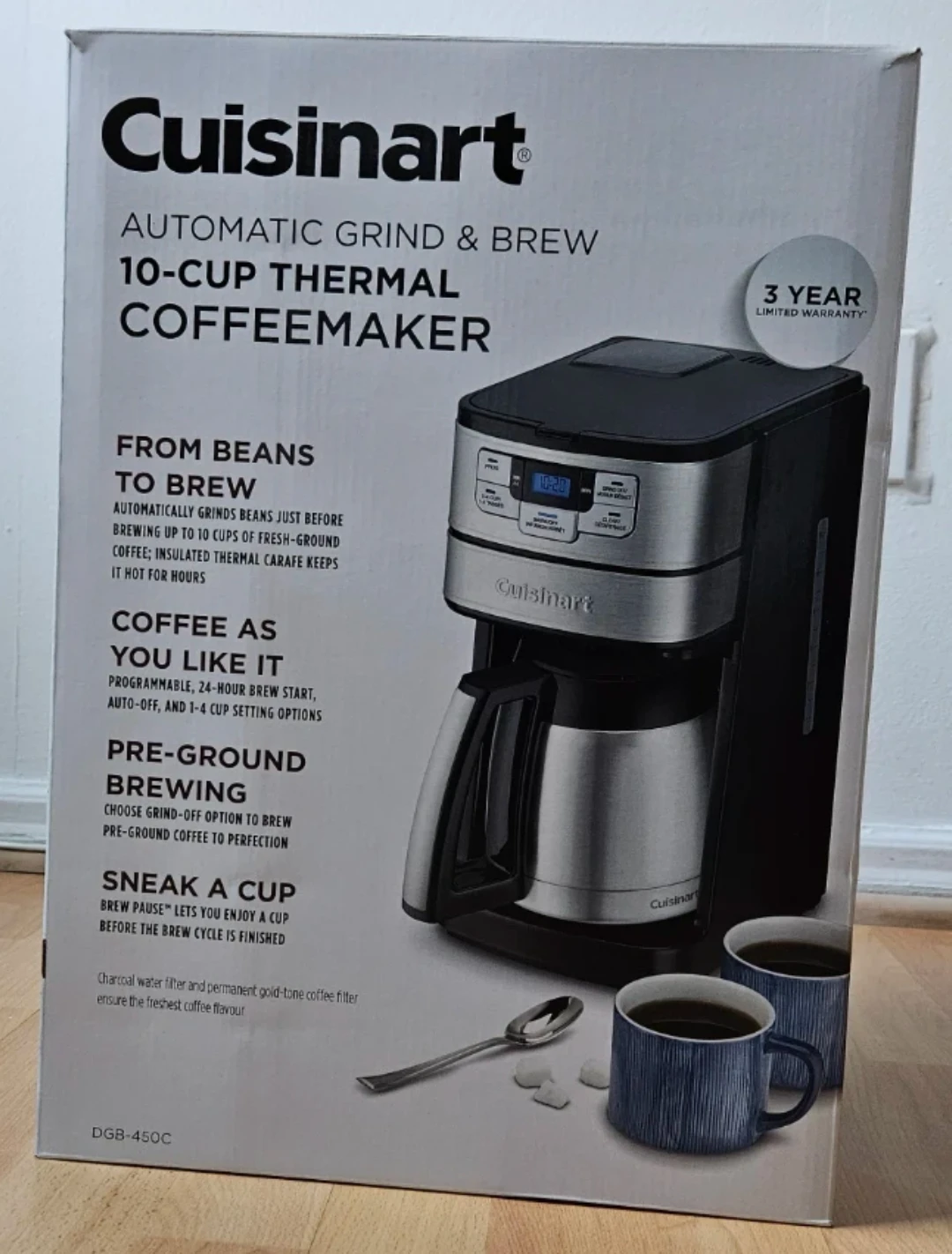 NEW - Cuisinart Automatic Grind & Brew 10-Cup Coffeemaker