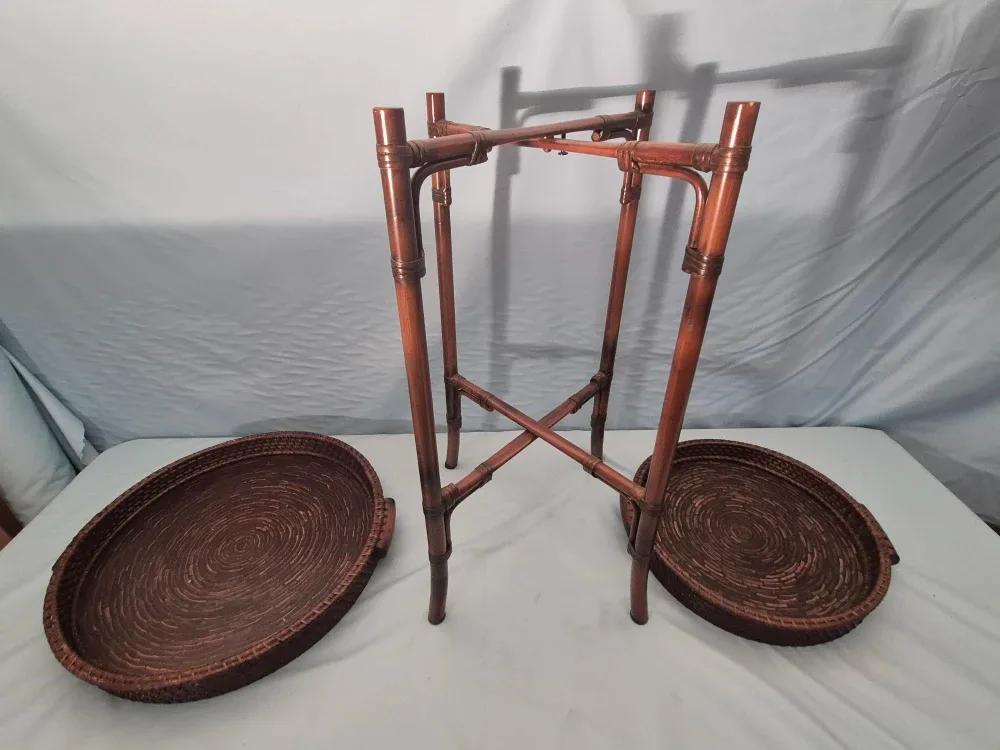 Wicker Side Table with Two Tiers image indicator(3)