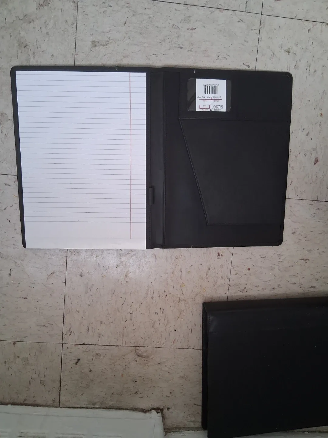 Black Buxton Leather Writing Padfolio