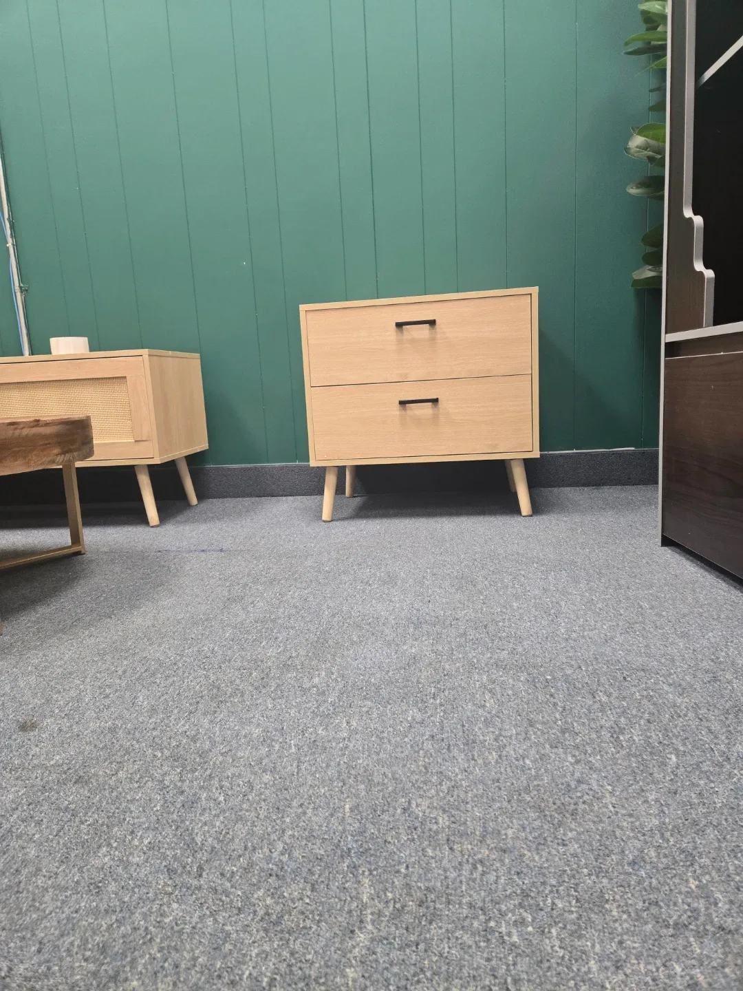 Wooden Nightstand with Drawers