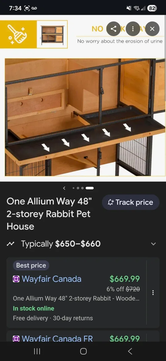 PawHut 2-Tier Small Animal Hutch image indicator(8)