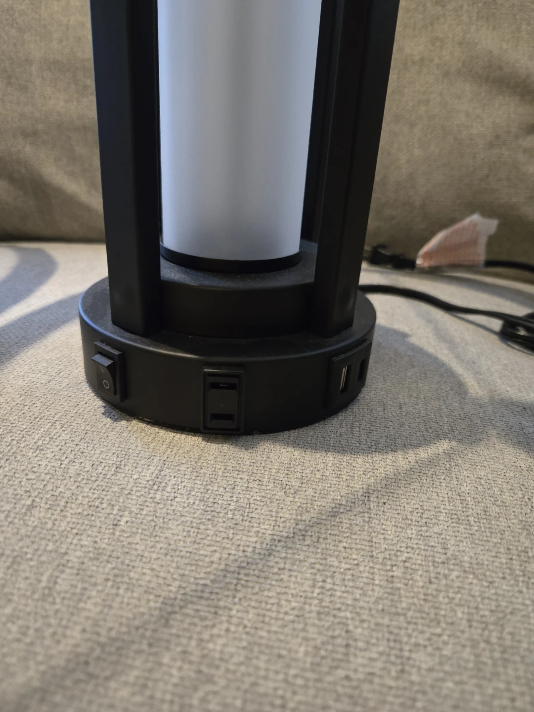 25" Black Bedside Table Lamps with charging ports and Nightlight - photo 5
