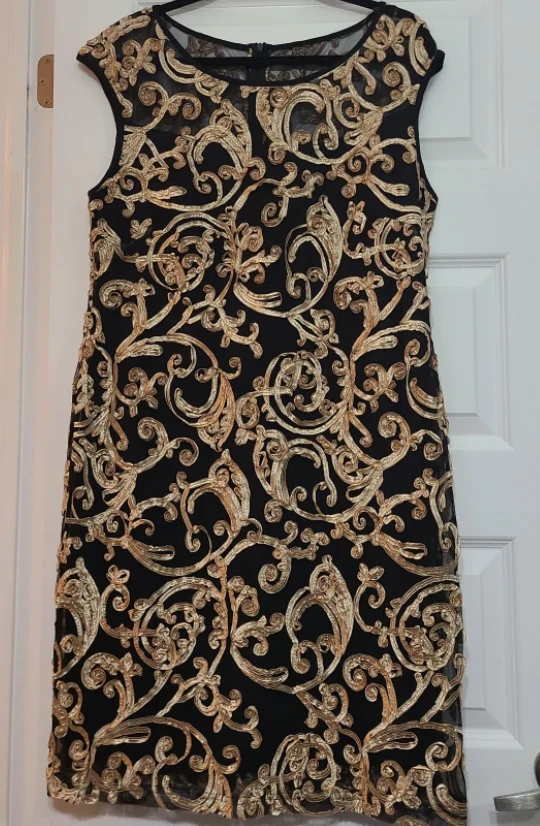 Laura Black & Gold Dress - Sz. 14 - photo 3