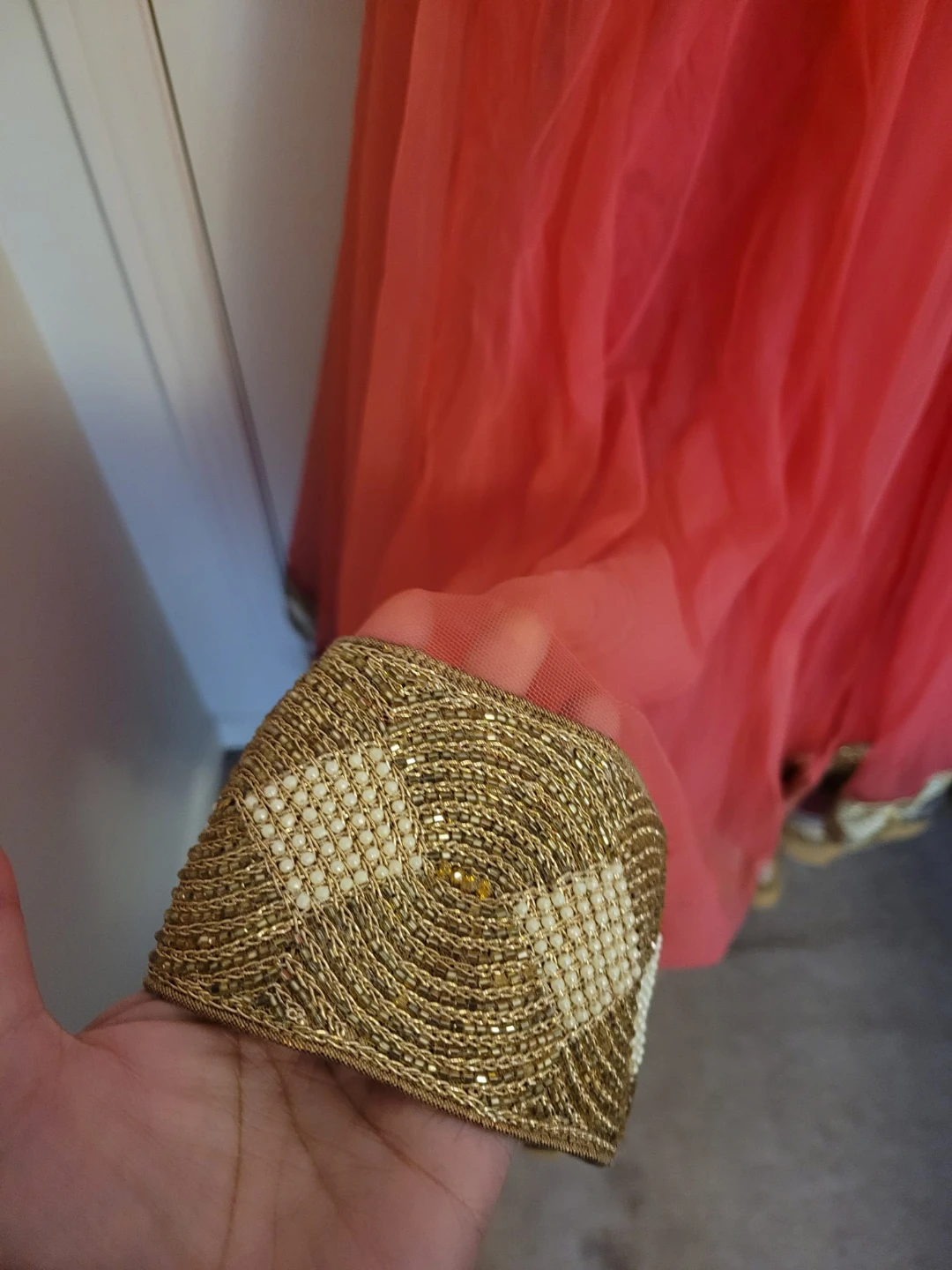 Pink & Gold Embellished Anarkali Dress - photo 2