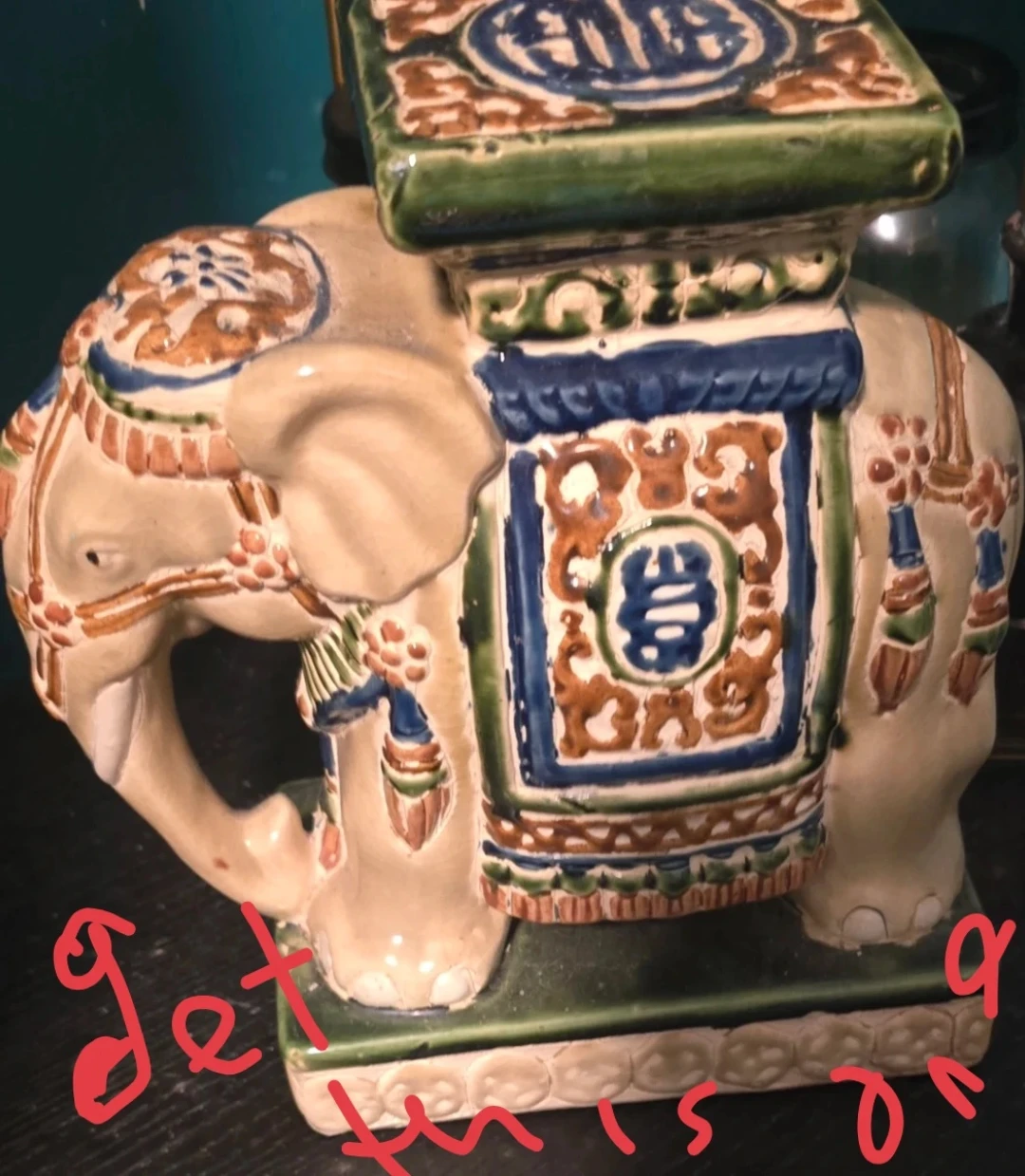 Ceramic Elephant Plant Stand - photo 2