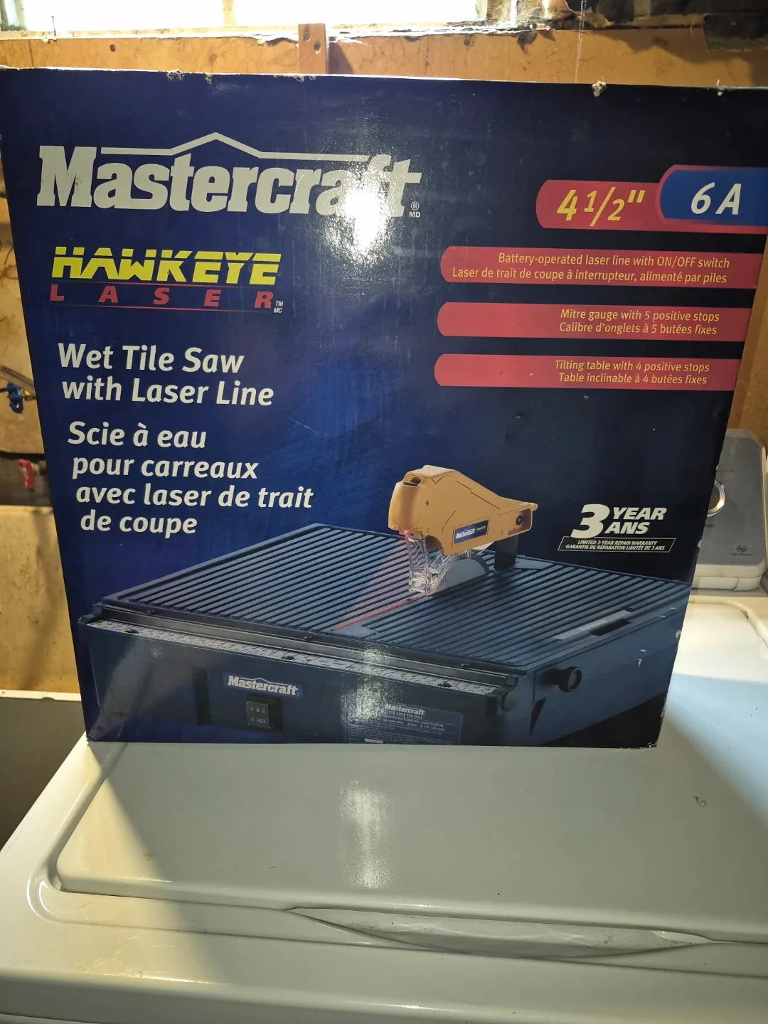 Mastercraft Hawkeye 4 1/2" Wet Tile Saw with Laser Line image indicator(3)