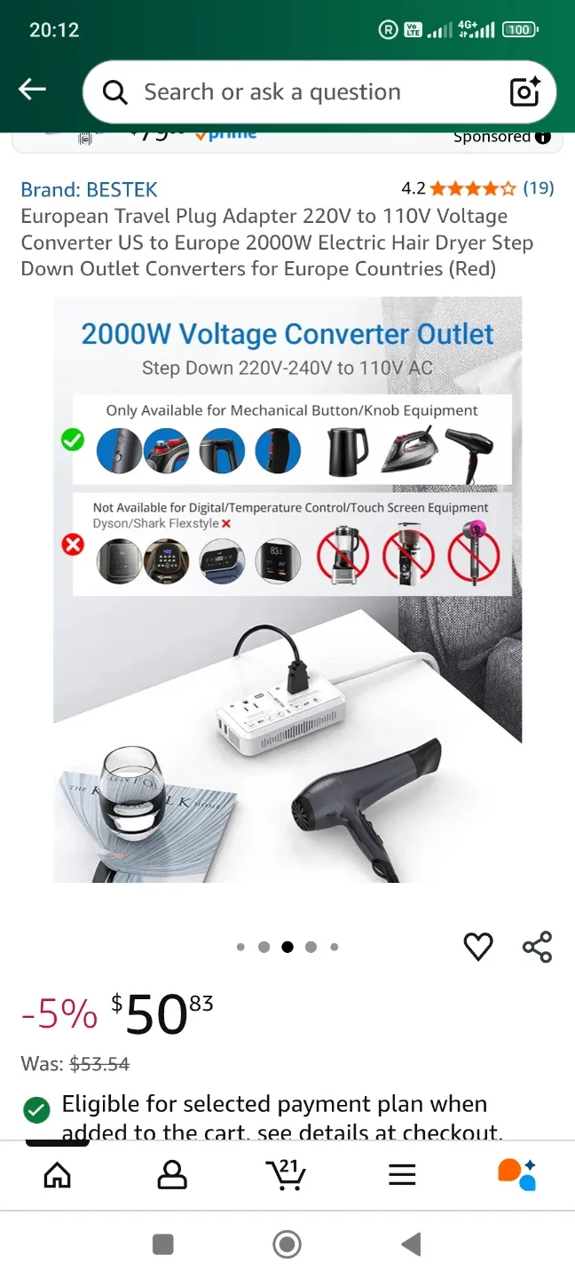 BESTEK 200W Travel Power Converter - New in Box! image indicator(5)