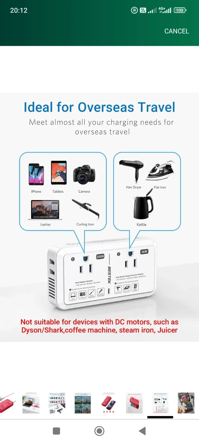 BESTEK 200W Travel Power Converter - New in Box! image indicator(6)