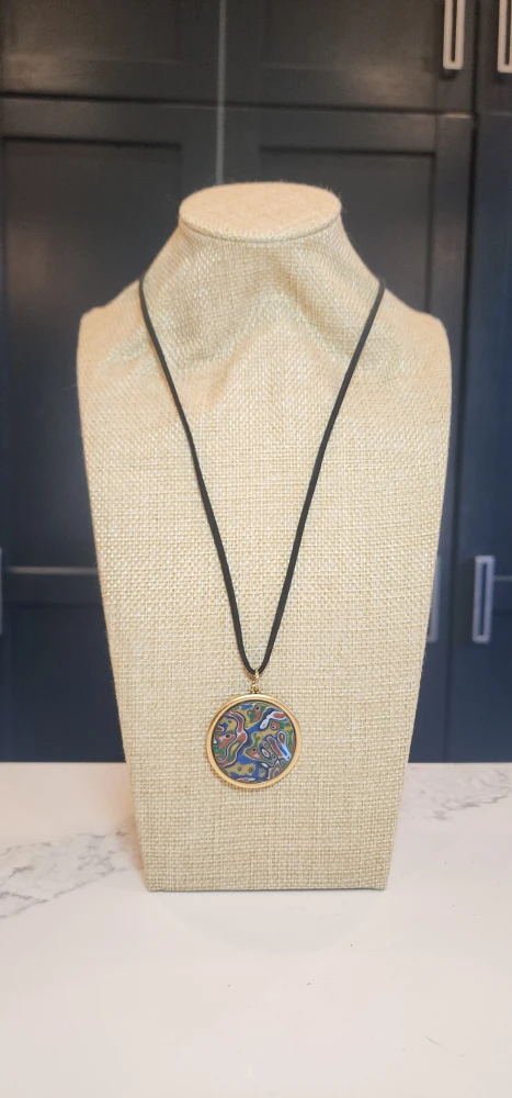 Colorful Abstract Pendant Necklace - photo 2