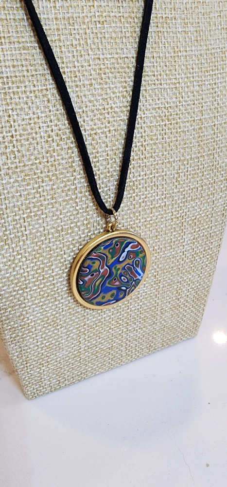 Colorful Abstract Pendant Necklace - photo 3