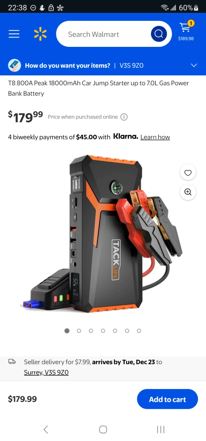 Tacklife Car Jump Starter