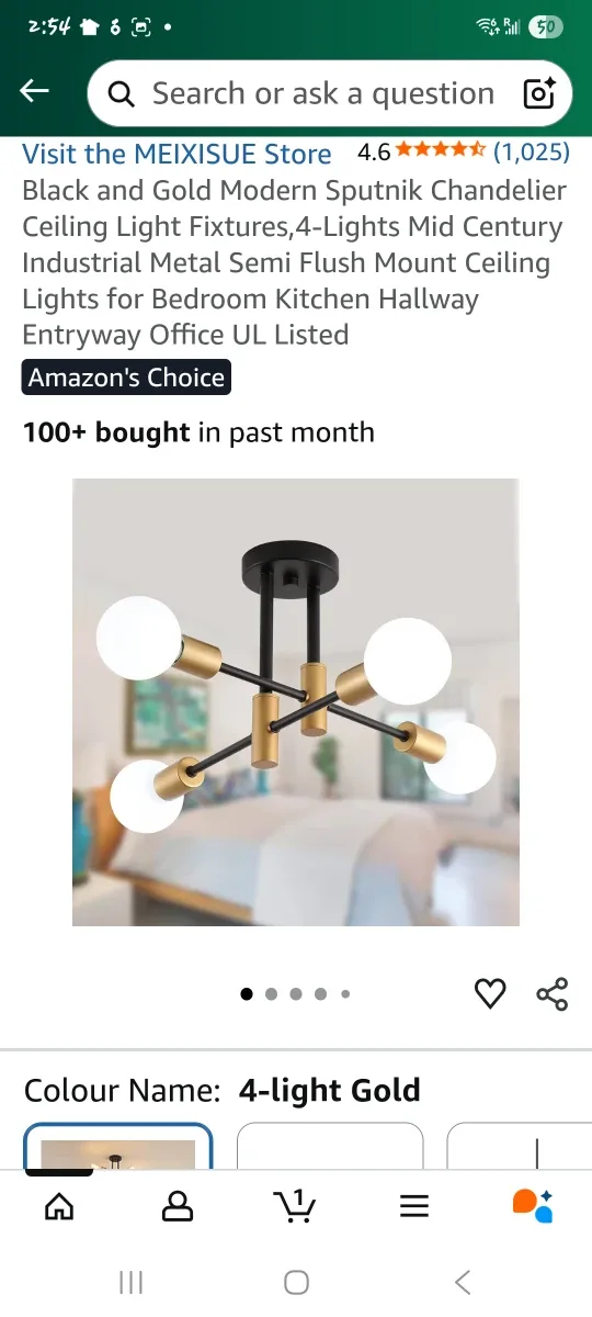 Black and Gold Sputnik Chandelier