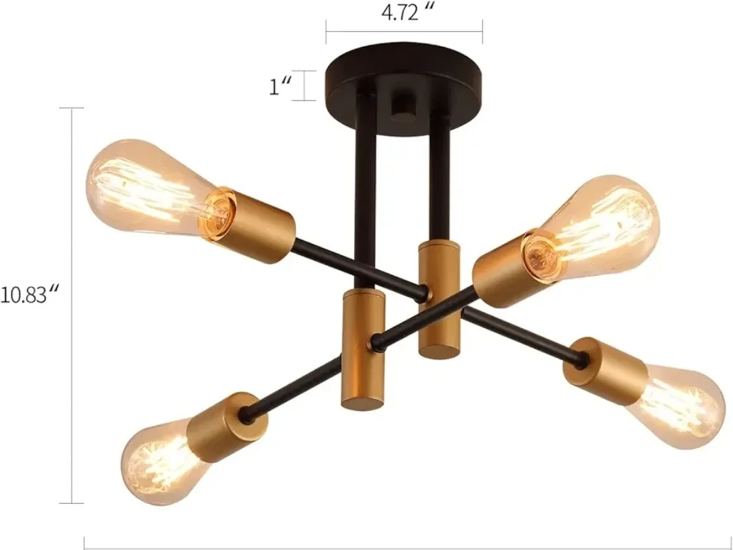 Black and Gold Sputnik Chandelier image indicator(4)