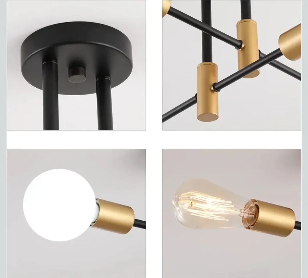 Black and Gold Sputnik Chandelier image indicator(5)