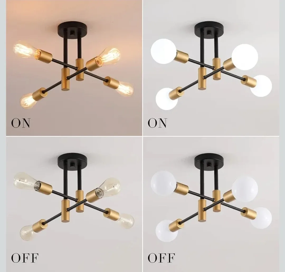 Black and Gold Sputnik Chandelier image indicator(6)