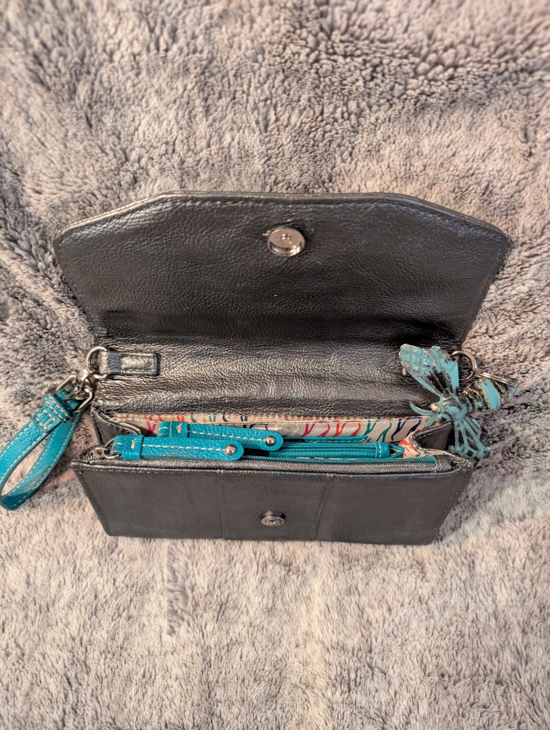 Nine West Grey Wallet with Teal Accents - photo 5