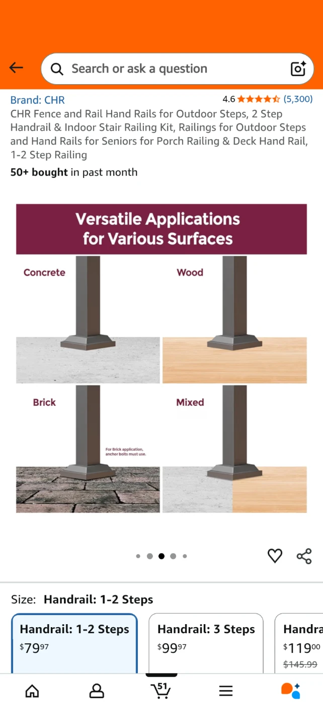 CHR Handrail Kit for 1-2 Steps - photo 5