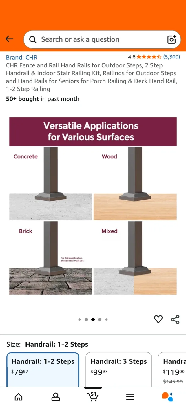 CHR Handrail Kit for 1-2 Steps image indicator(5)