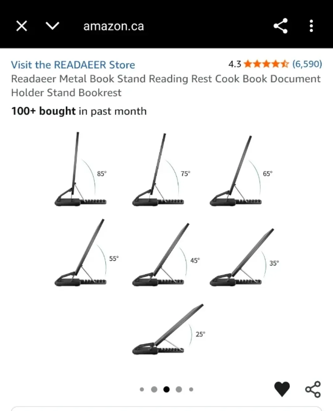 Readaeer Metal Book Stand - Black #Cleanout image indicator(4)